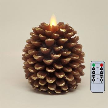Светодиодная свеча с имитацией пламени и пультом ДУ "шишка"